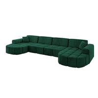 WOHNLANDSCHAFT LIVO-U2 - 400x173x79,5 cm Grün - Grün, Holzwerkstoff/Textil (400/79/173cm) - ALTDECOR