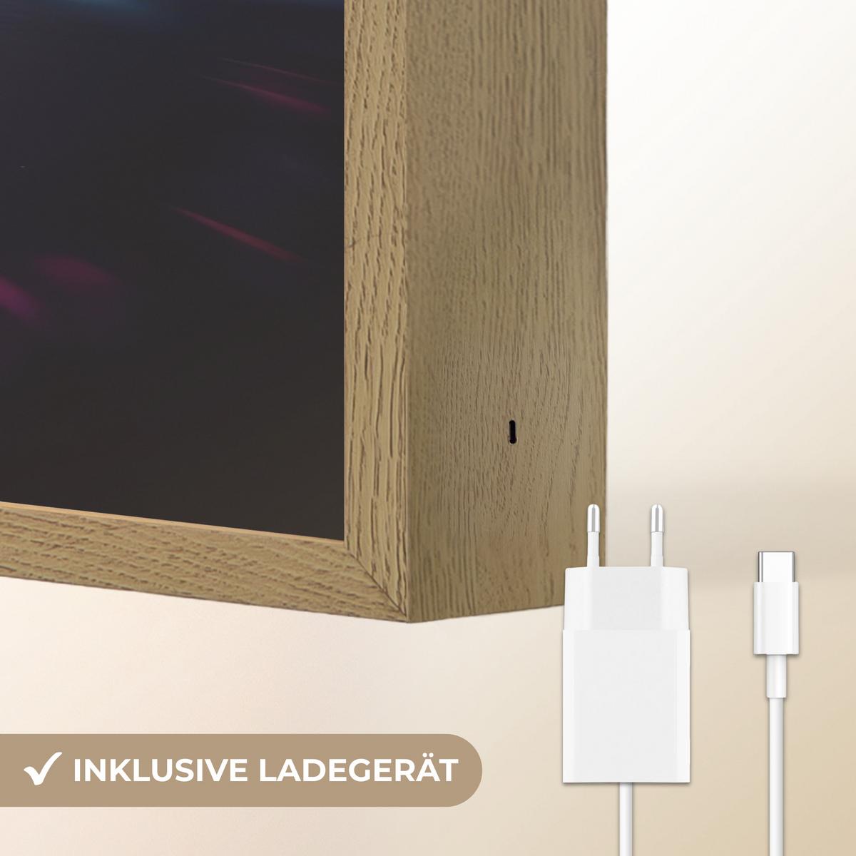 NACHTTISCHLAMPE MIT AKKU Controller - Neon - Explosion - Abstrakt 60x40 cm - Violett, Holzwerkstoff (8/60/40cm) - OnlyWow