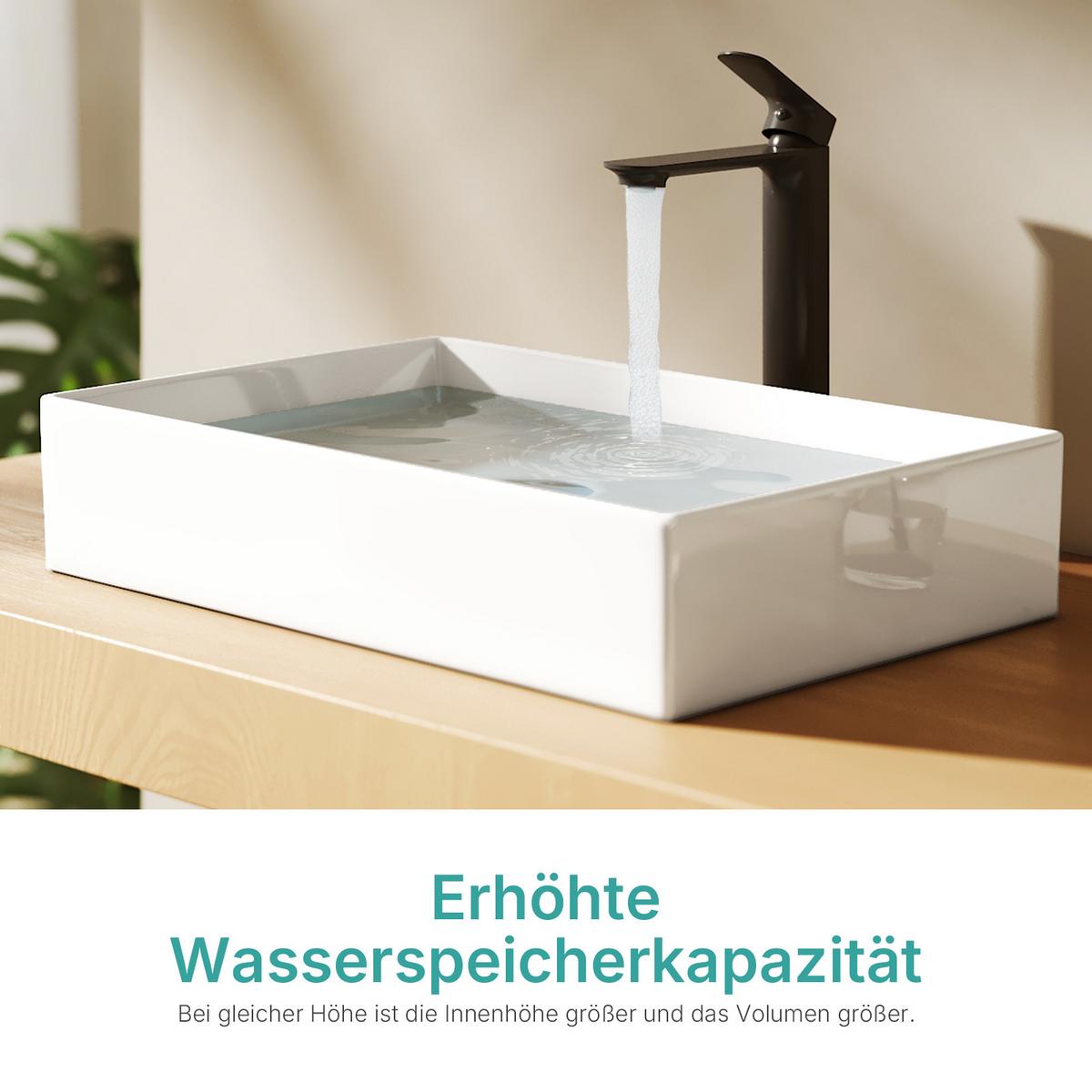 WASCHBECKEN Keramik Weiß 51 / 37 / 11 cm - Weiß, Keramik (51/11/37cm) - EMKE