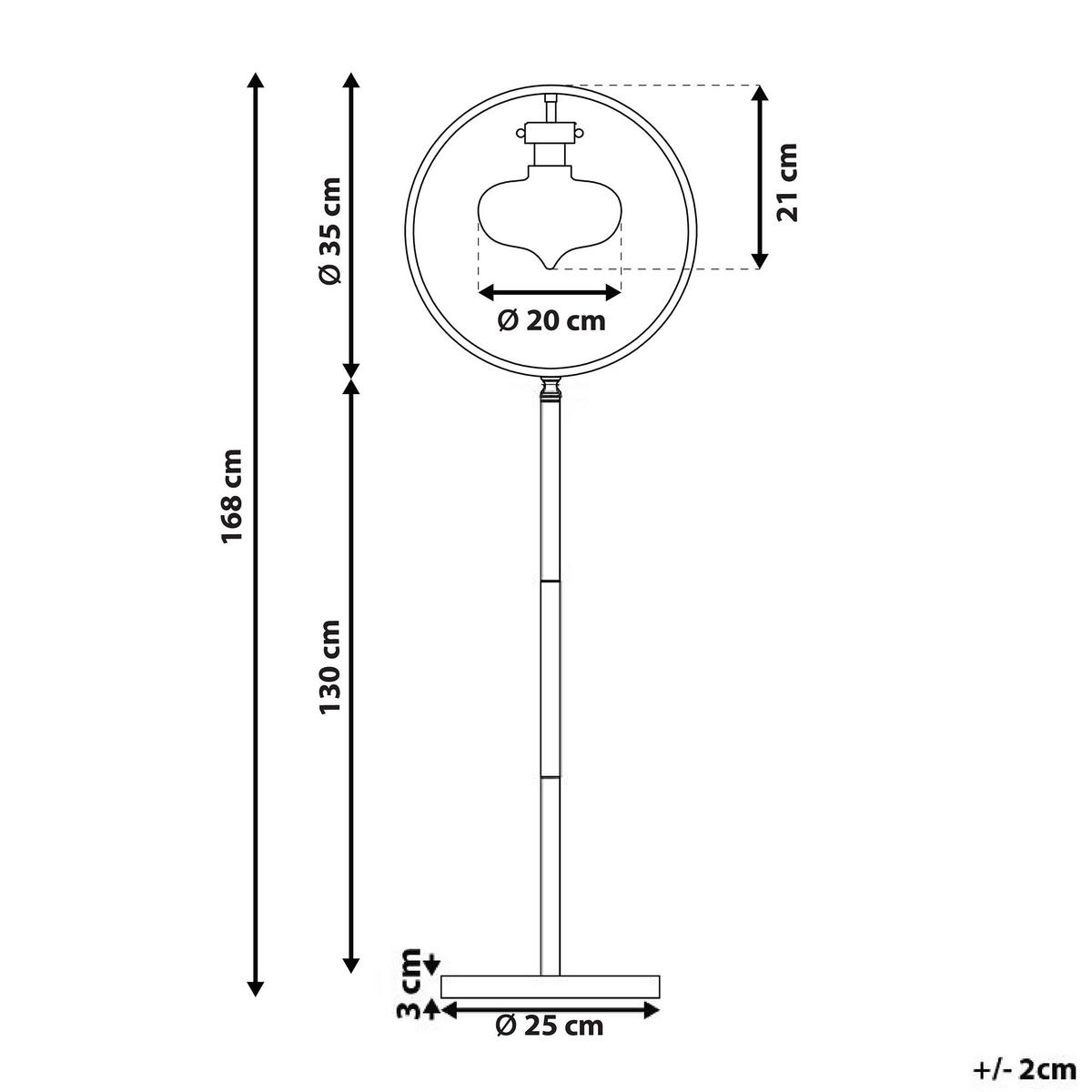 STEHLAMPE Severn 35/35/168 cm - Goldfarben, Metall (35/35/168cm) - Beliani