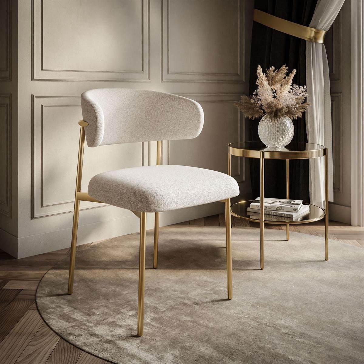 POLSTERSTUHL ELYSE GOLD - Beige, Textil (56/80/58cm) - Lookway