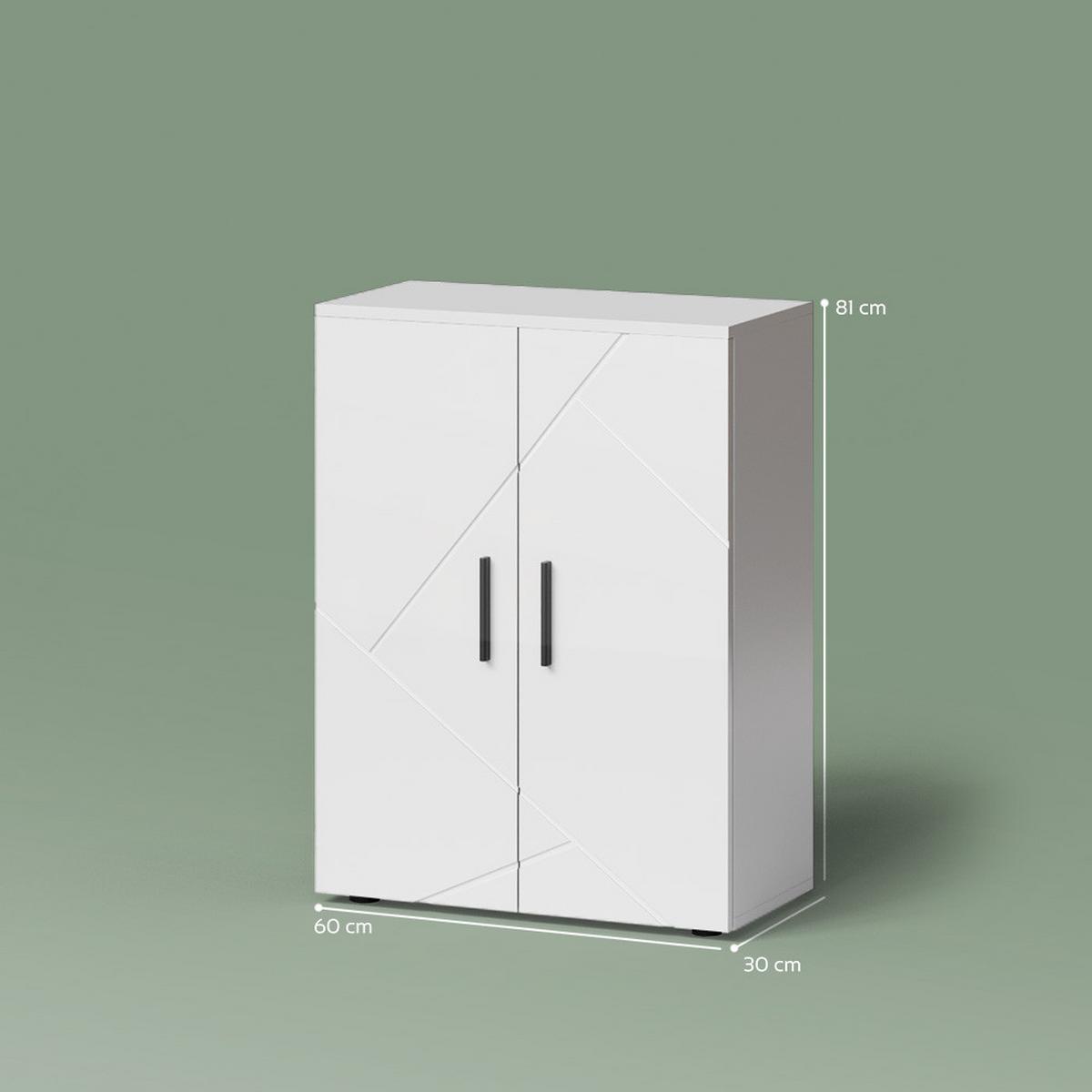 MIDISCHRANK Ronco Weiß Hochglanz 60 x 81 cm - Weiß Hochglanz, Holzwerkstoff (60/81/30cm) - Livinity®