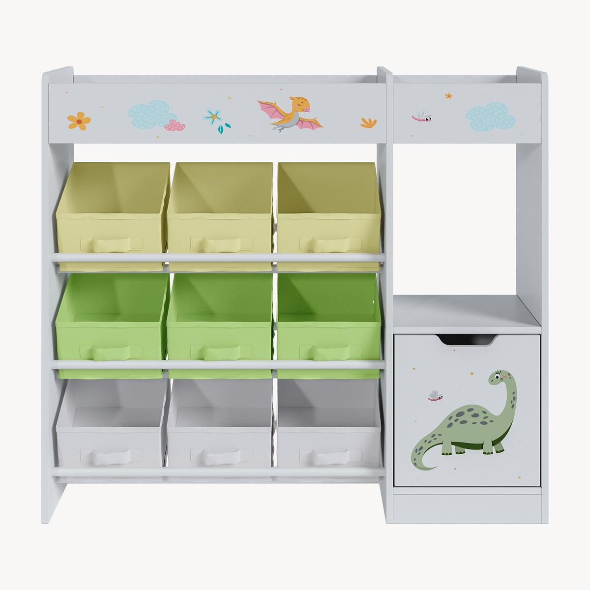KINDERREGAL Søndreland - Gelb/Weiß, Holzwerkstoff (90/80/29.5cm) - [en.casa]
