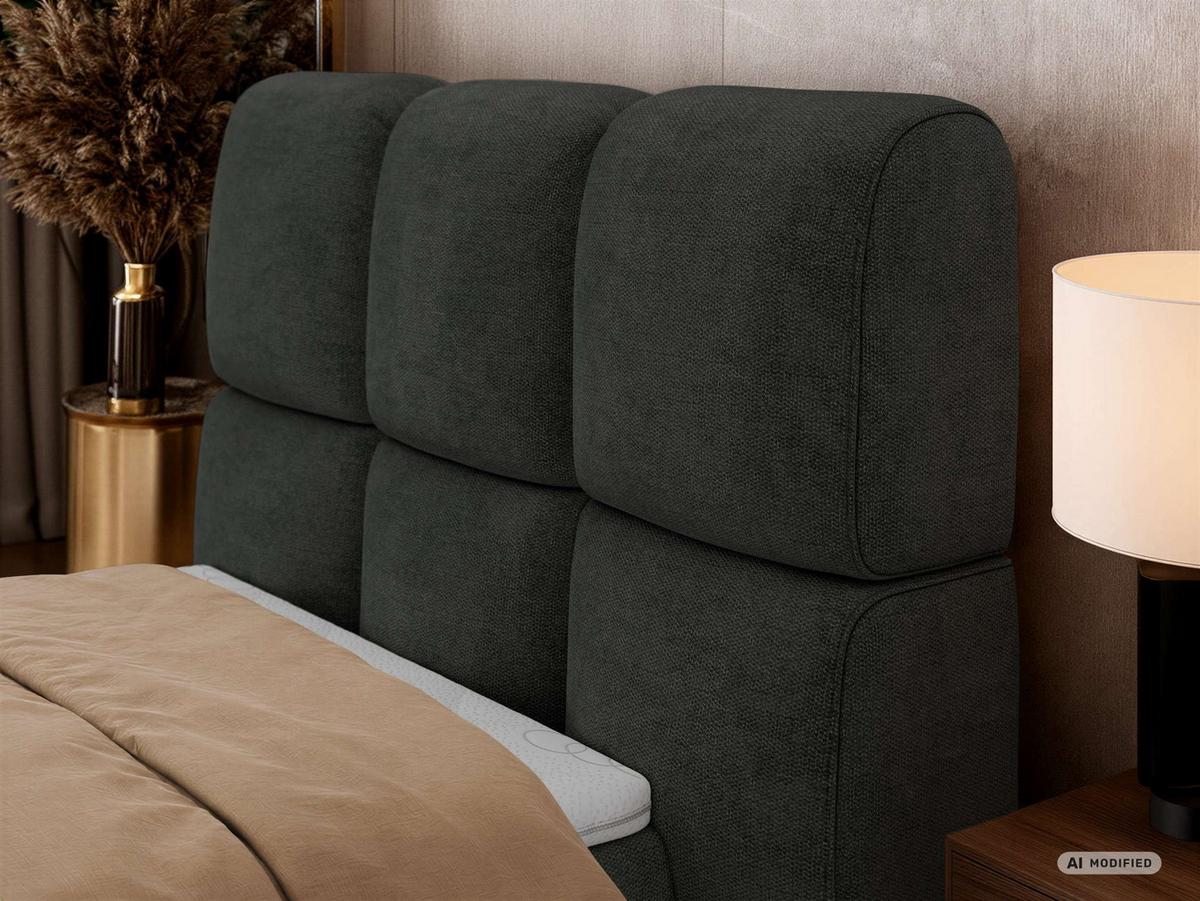 BOXBETT NIRA 90/200 - Dunkelgrau Stukture - Topper T25 - H3 - Dunkelgrau/Schwarz, Kunststoff/Textil (200/90cm) - MKS