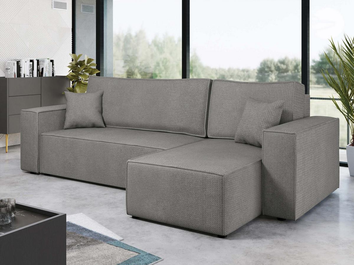 ECKSOFA Karl - Schwarz/Grau, Holz/Kunststoff (244/145cm) - MIRJAN24