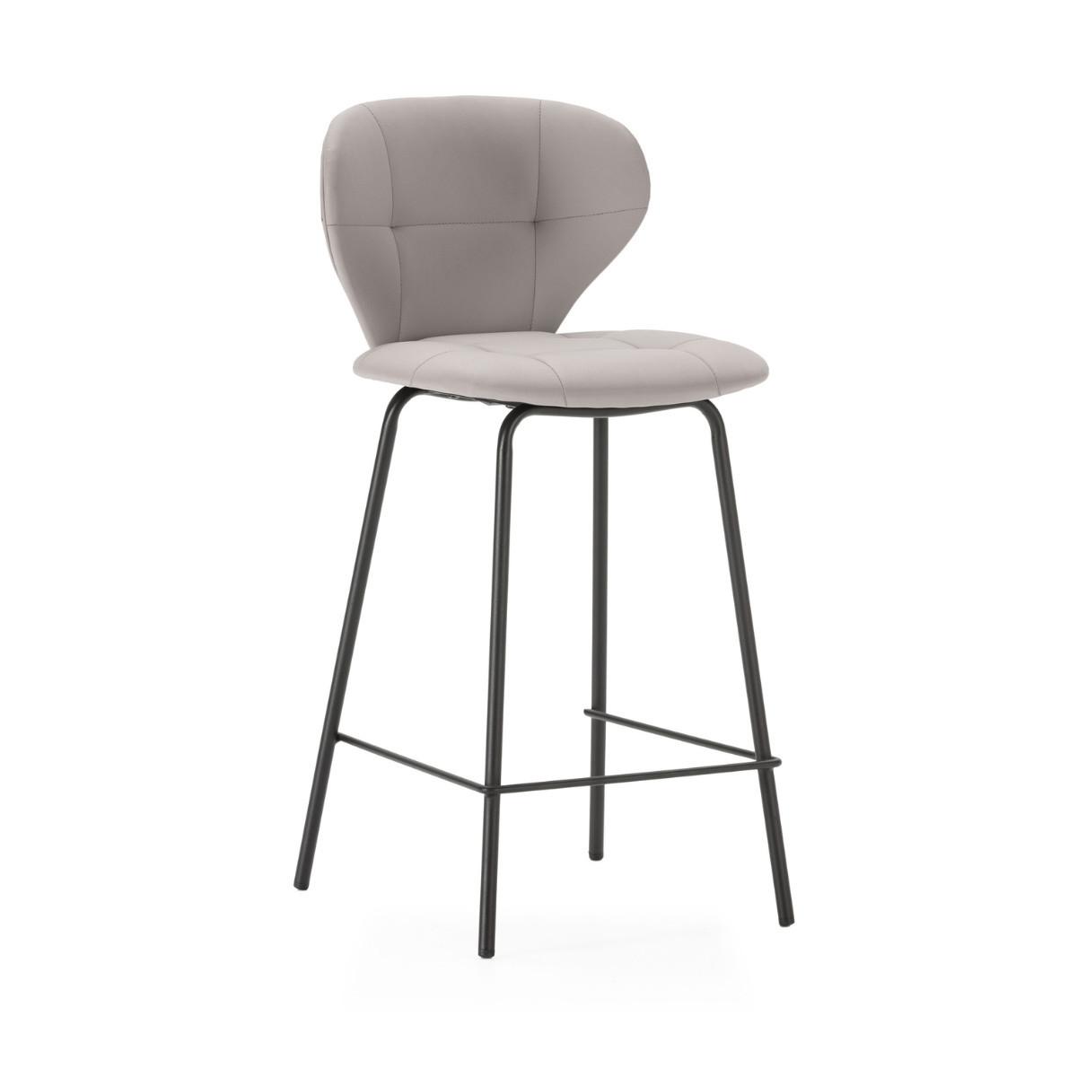 HOCKERN (Set aus 2) mit schwarzen metallbeinen - maura 45/52/67 cm - Beige, Kunststoff (52/67/45cm) - Calicosy