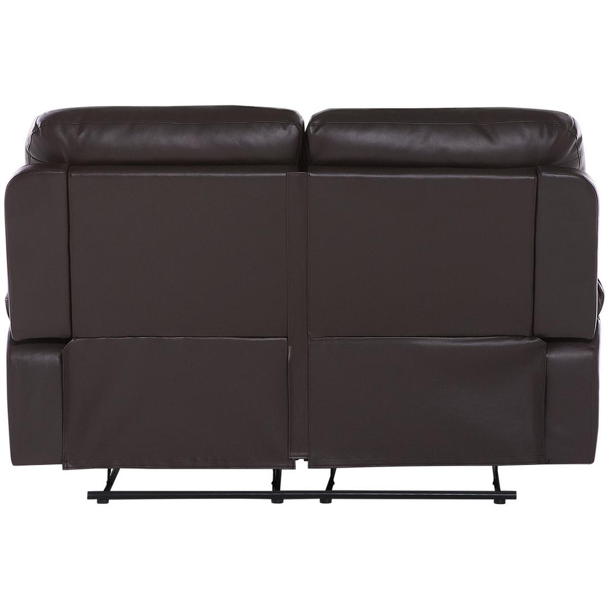 2-SITZER-SOFA Kunstleder Braun Bergen - Dunkelbraun, Kunststoff/Textil (146/101/73cm) - Beliani