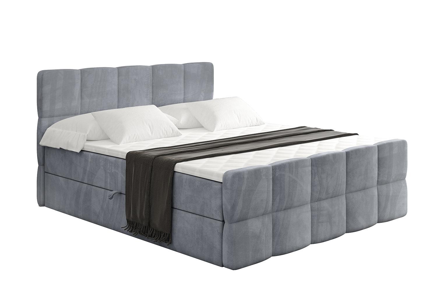 BOXBETT mit Matratze H4 und Lattenrost - LIRO-Z - 160x200 - Grau Casablanca - Grau, Holzwerkstoff (160/200cm) - ALTDECOR