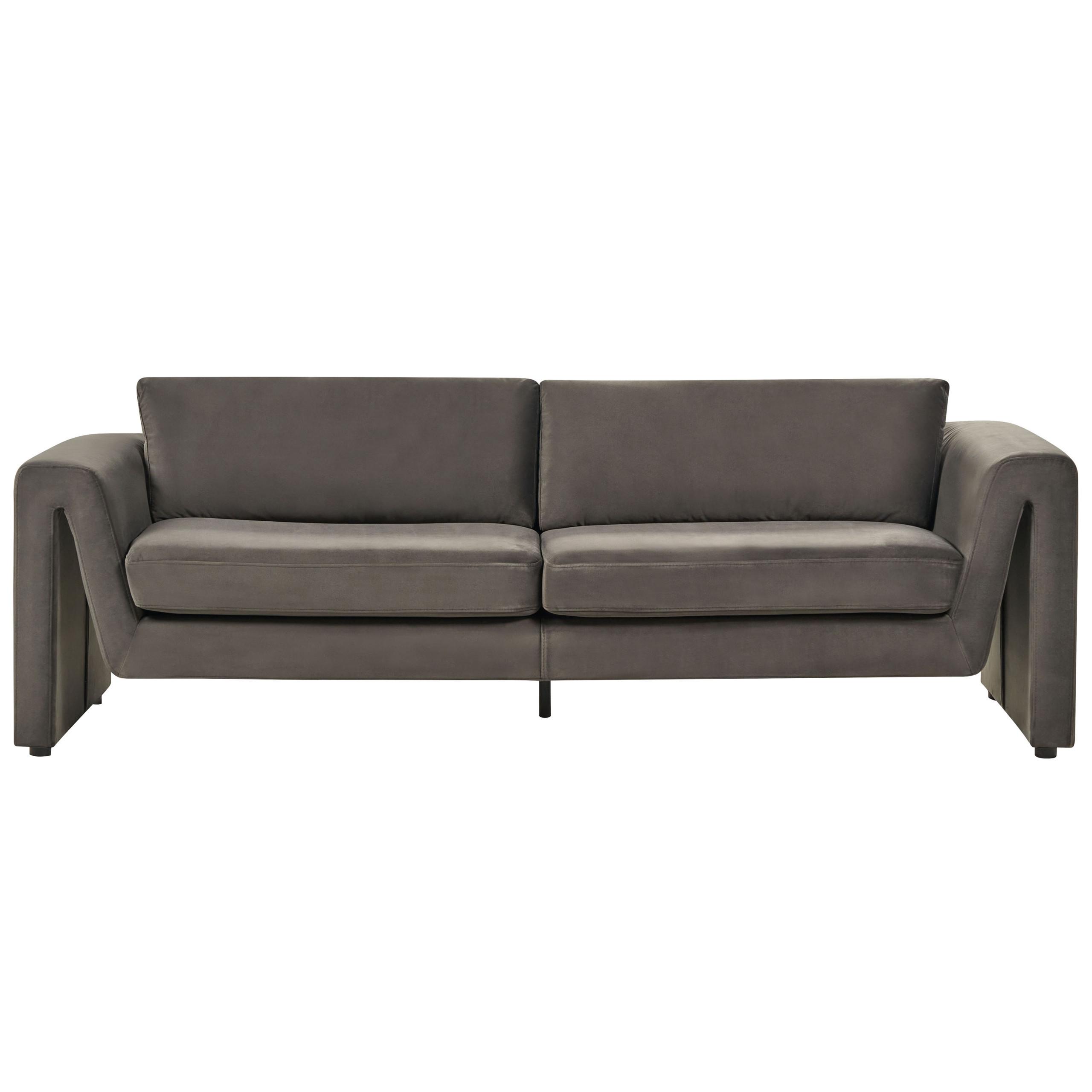 3-SITZER-SOFA Samtstoff graphitgrau Maunu - Schwarz/Grau, Textil (237/76/83cm) - Beliani