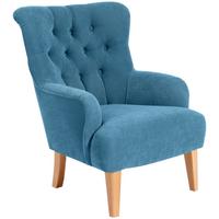 SESSEL Kaiya Bezug Veloursstoff Buche natur / petrol - Blau, Kunststoff (71/97/82cm) - 58aufmkessel