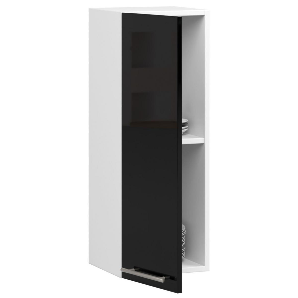 HÄNGESCHRANK Weiß, Schwarz Glanz 72/30/30 - Schwarz Hochglanz, Holzwerkstoff (30/72/30cm) - RAUMHIRSCH FURNITURE