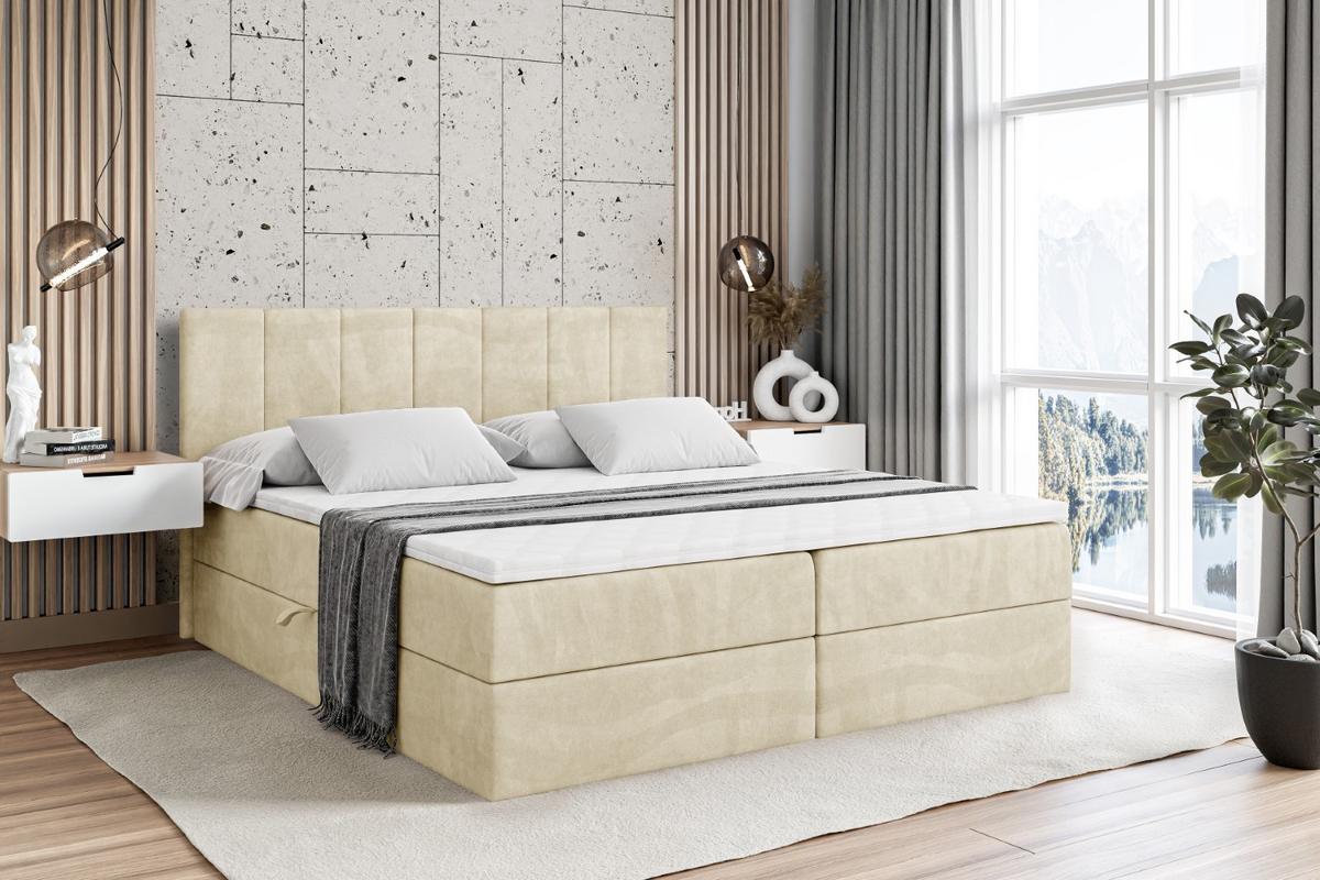BOXBETT mit Matratze H3 und Lattenrost - MOETI - 140x200 cm Beige - Beige, Holzwerkstoff (140/200cm) - ALTDECOR