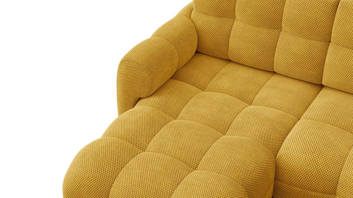 ECKSOFA MELLOW 3-Sitzer, safran - Gelb/Schwarz, Holz/Textil (232/156cm) - Wozimo