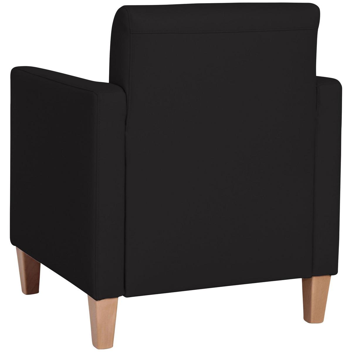 SESSEL Karol Bezug Kunstleder Buche natur / schwarz - Schwarz, Kunststoff (71/81/70cm) - 58aufmkessel