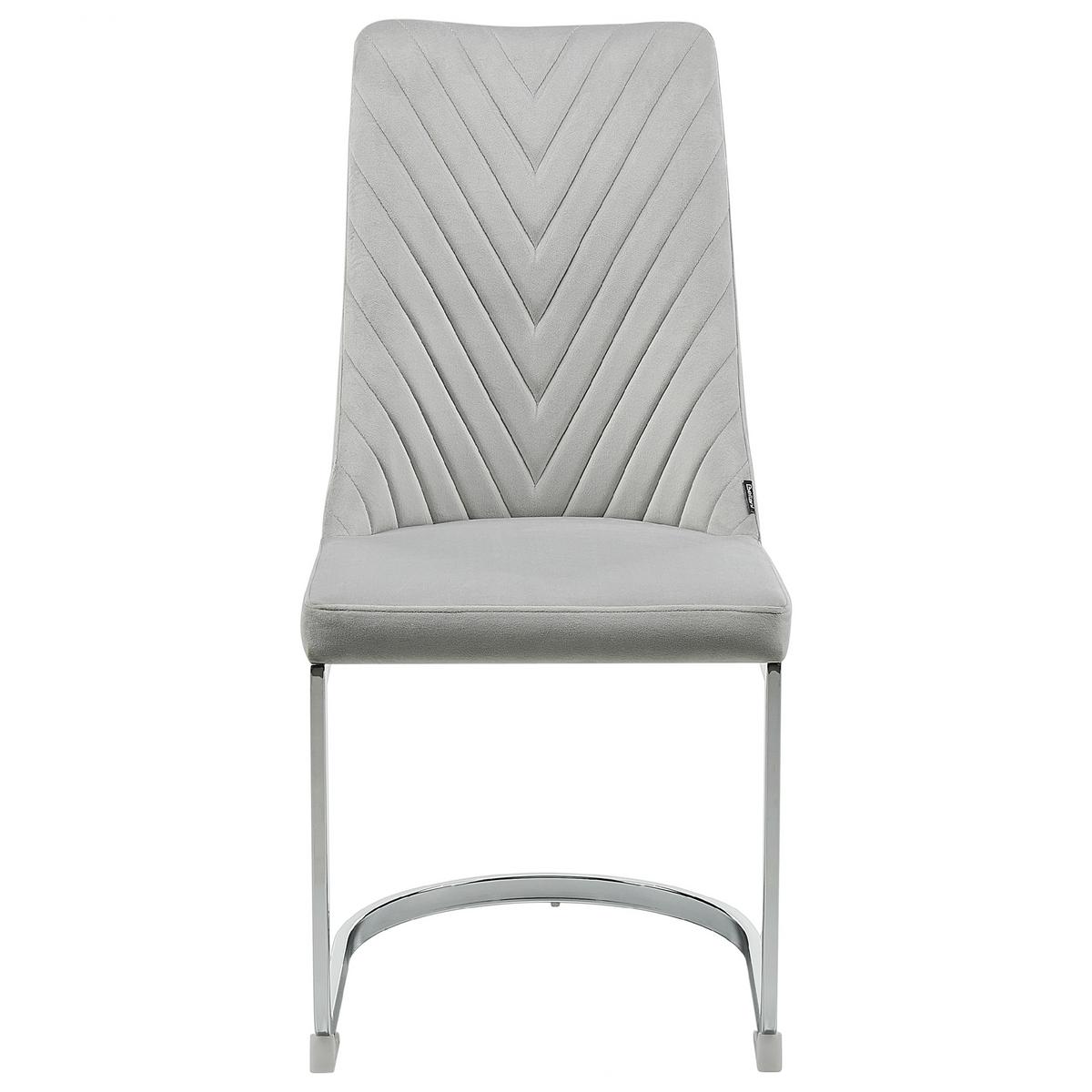 ESSZIMMERSTUHL 2er-Set Samtstoff grau Altoona - Silberfarben/Grau, Textil (46/95/58cm) - Beliani