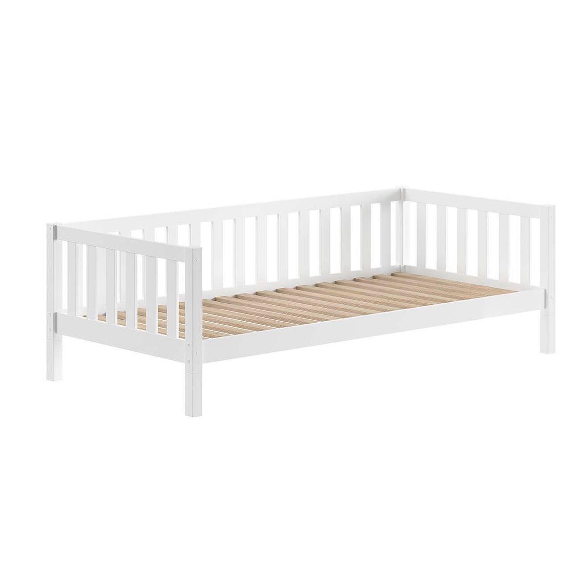 TAGESBETT Kapua 90x200 Bettschublade Rausfallschutz Kiefer massiv weiß - Weiß, Holz (90/200cm) - 58aufmkessel