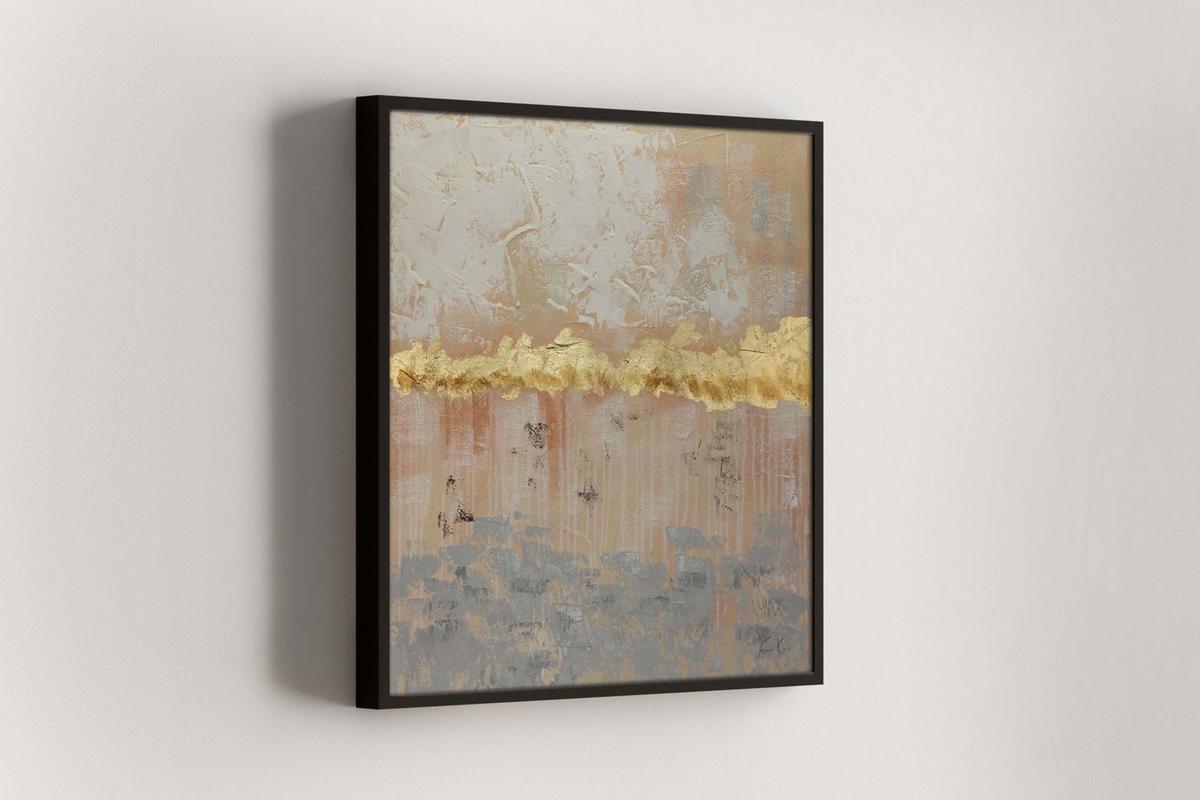 ÖLGEMÄLDE 80/80 cm - Pink/Beige, Holz/Textil (80/80cm) - KUNSTLOFT