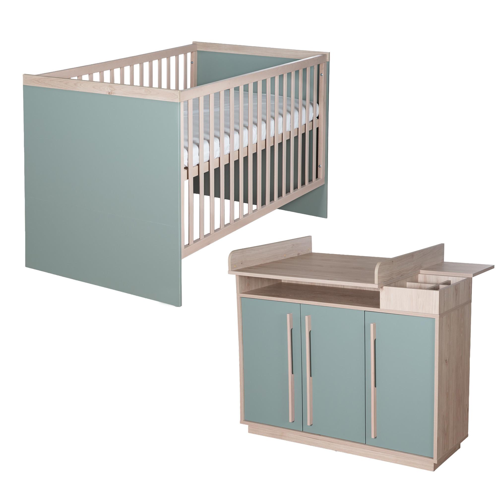 BABYZIMMER Selva 2-teilig - Grün, Holz (1/1/1cm) - Roba