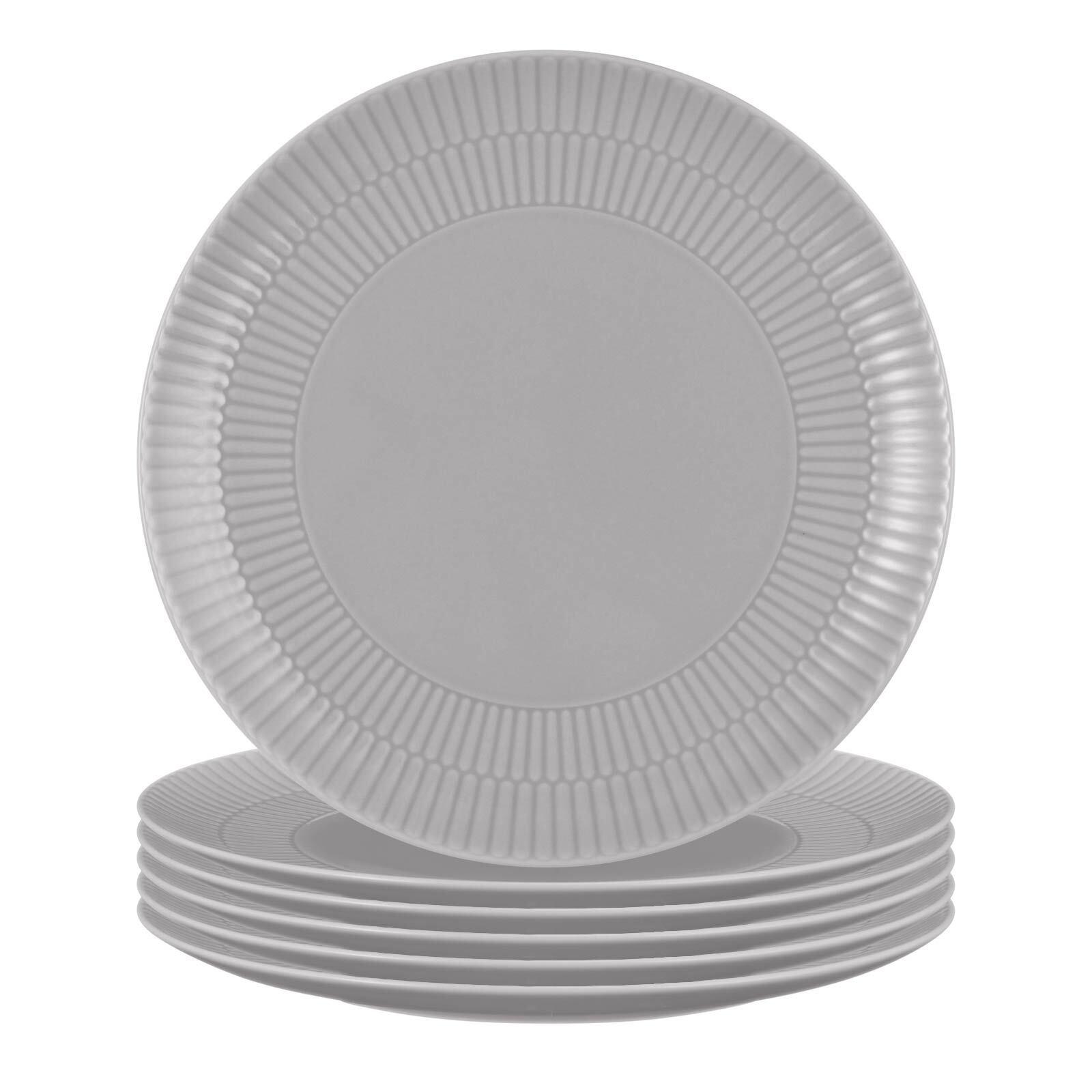 FRÜHSTÜCKSTELLER Amina Silbergrau ø 22,7 cm 6er Set - Grau, Keramik (22.7cm) - Seltmann Weiden