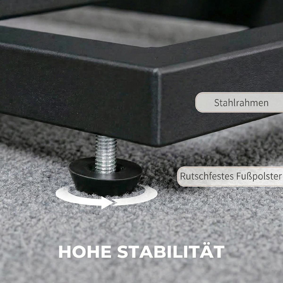 BEISTELLTISCH aus Spanplatte & Stahl Schwarz - Schwarz, Holzwerkstoff (49/19/55cm) - HOMCOM