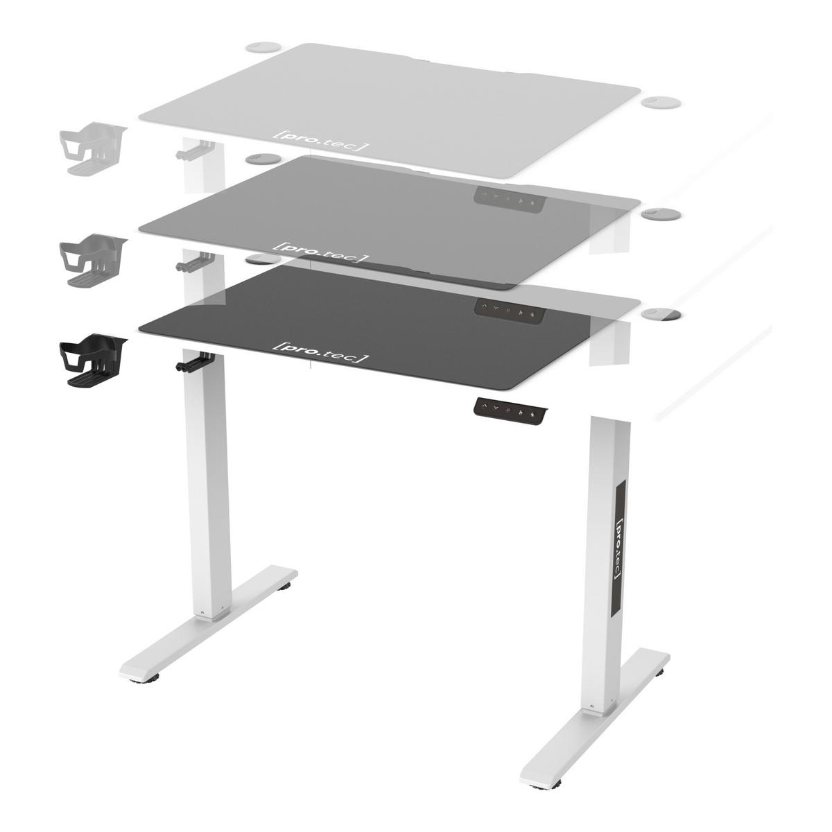 VERSTELLBARER TISCH Stryn - Schwarz/Weiß, Holzwerkstoff/Metall (60/120/117cm) - pro.tec