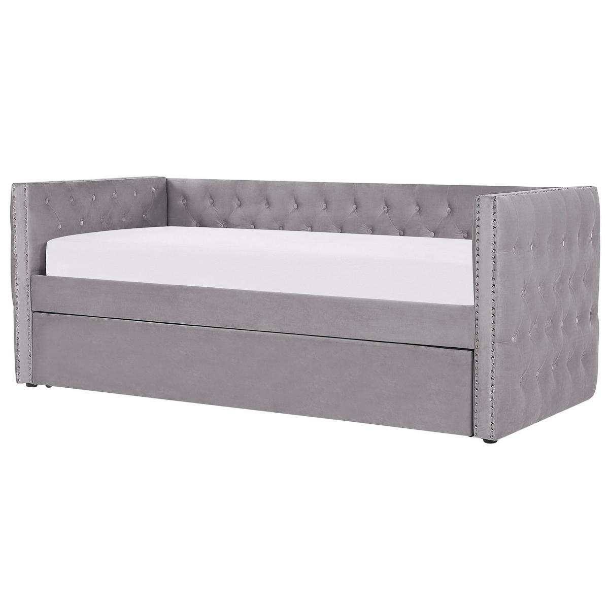 TAGESBETT 90/200cm Grau Gassin - Grau, Textil (90/200cm) - Beliani