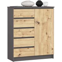 KOMMODE Graphit Grau, Eiche Artisan 97/80/35 - Eiche Artisan, Holzwerkstoff (80/97/35cm) - RAUMHIRSCH FURNITURE