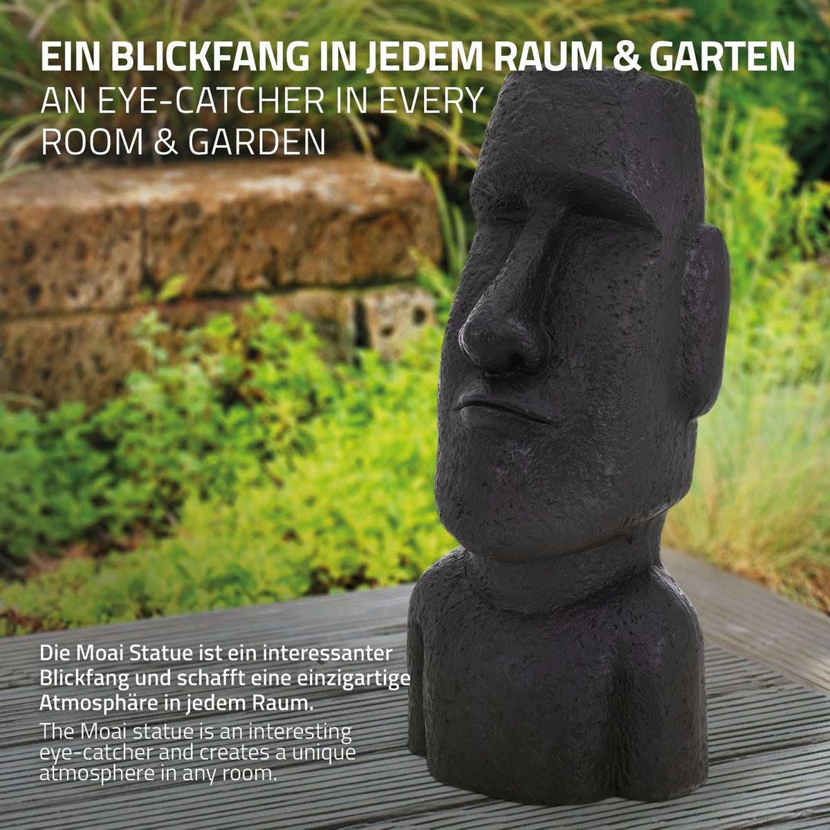 MOAI RAPA NUI STATUE 53,5 cm hoch Anthrazit aus Polyresin - Anthrazit, Kunststoff (26.5/53.5/19cm) - ECD-Germany