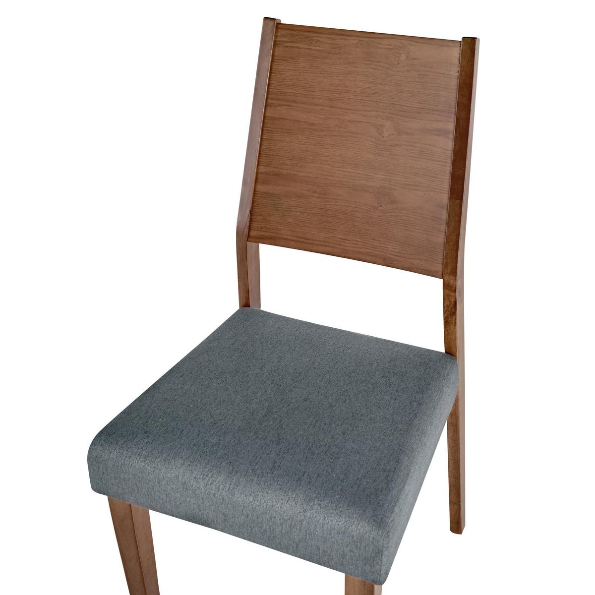 ESSZIMMERSTUHL 2er-Set Gummibaumholz Dunkler Holzfarbton Elmira - Dunkelbraun, Holz/Textil (48/94/43cm) - Beliani