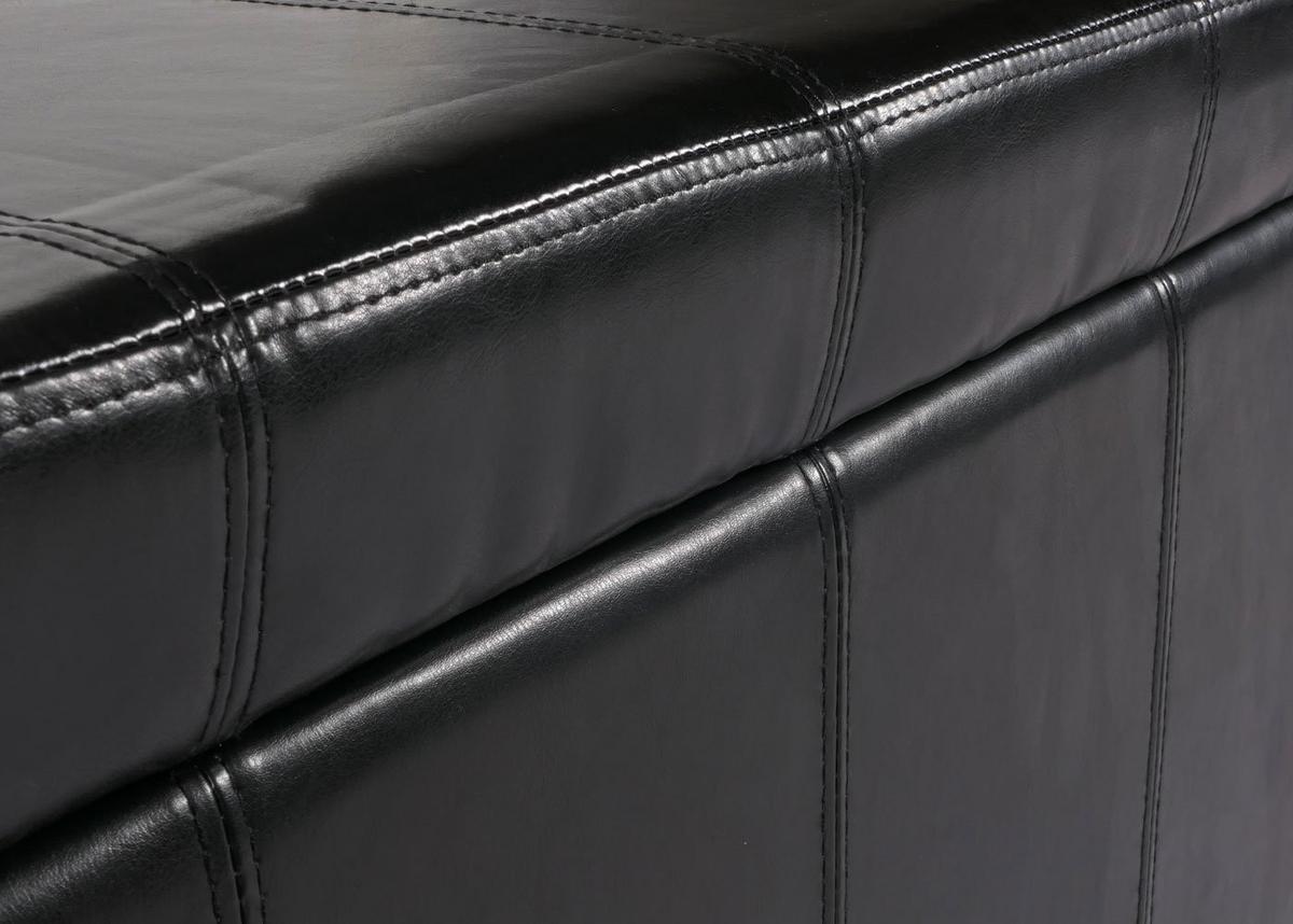 AUFBEWAHRUNGS-TRUHE Schwarz - Schwarz, Leder (112/45/45cm) - MCW