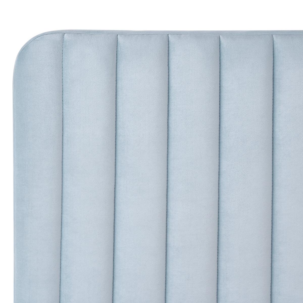 BETT mit Lattenrost 120/200 cm Hellblau Lunan - Blau/Silberfarben, Textil (120/200cm) - Beliani