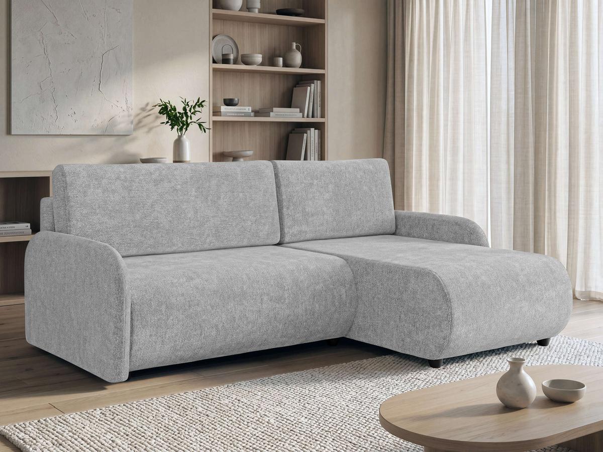 ECKSCHLAFSOFA Nest - Hellgrau/Schwarz, Holz/Kunststoff (233/160cm) - MIRJAN24