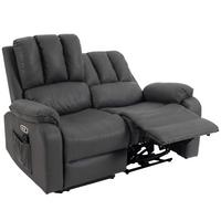 RELAXSOFA Polyester Polyester - Dunkelgrau/Schwarz, Holzwerkstoff/Textil (91/102/145cm) - HOMCOM