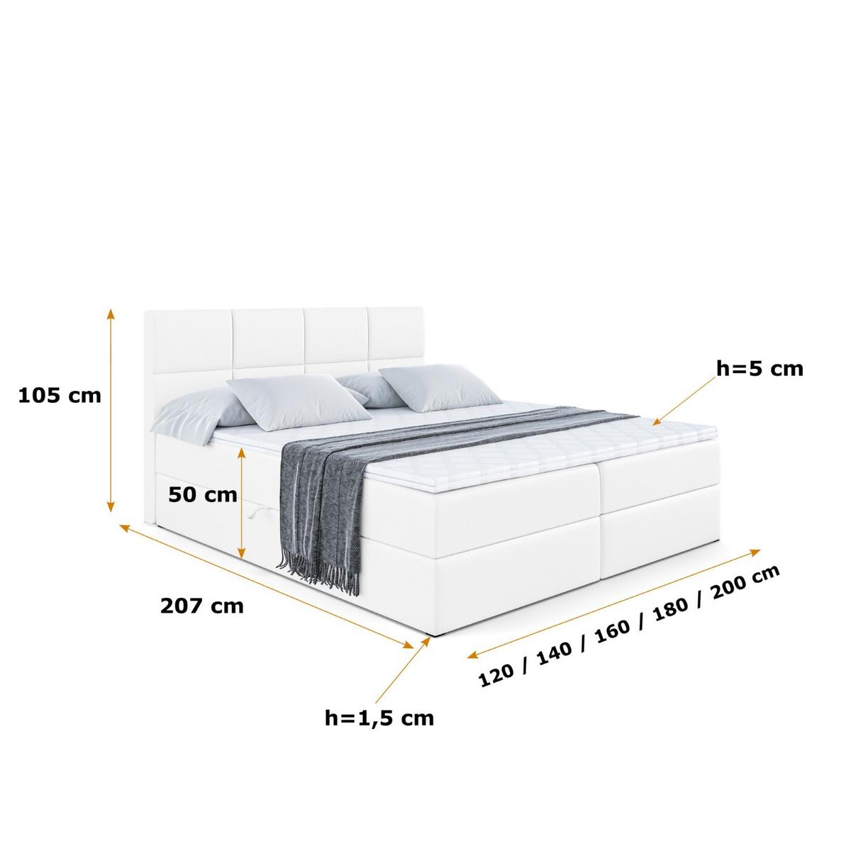 BOXBETT mit Matratze H4 und Lattenrost - ARDENI - 140x200 cm - H4 - Weiß Hochglanz - Weiß Hochglanz, Holzwerkstoff (140/200cm) - ALTDECOR