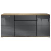 SIDEBOARD Rova Grau Hochglanz - Grau, Holzwerkstoff (166.5/75.5/35cm) - Vladon