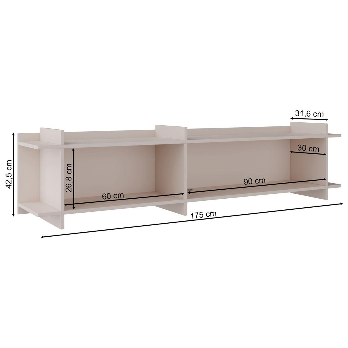 TV-LOWBOARD Fencey 175 cm - Taupe/Kaschmir, Holzwerkstoff (175/42.5/31.6cm) - Selsey