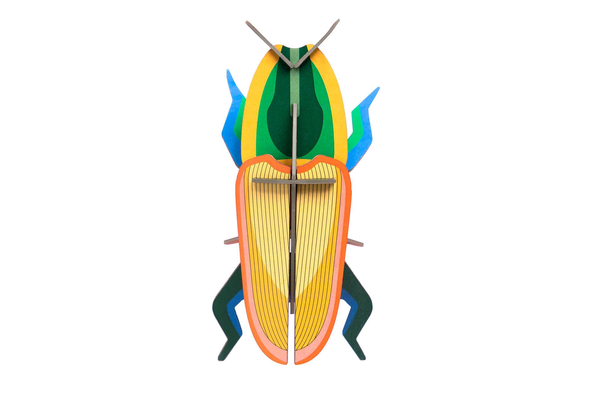 WANDDEKO Madagaskar-Käfer 7/4 cm - Gelb/Grün, Wellpappe (7/4/15cm) - Studio Roof