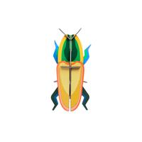 WANDDEKO Madagaskar-Käfer 7/4 cm - Gelb/Grün, Wellpappe (7/4/15cm) - Studio Roof