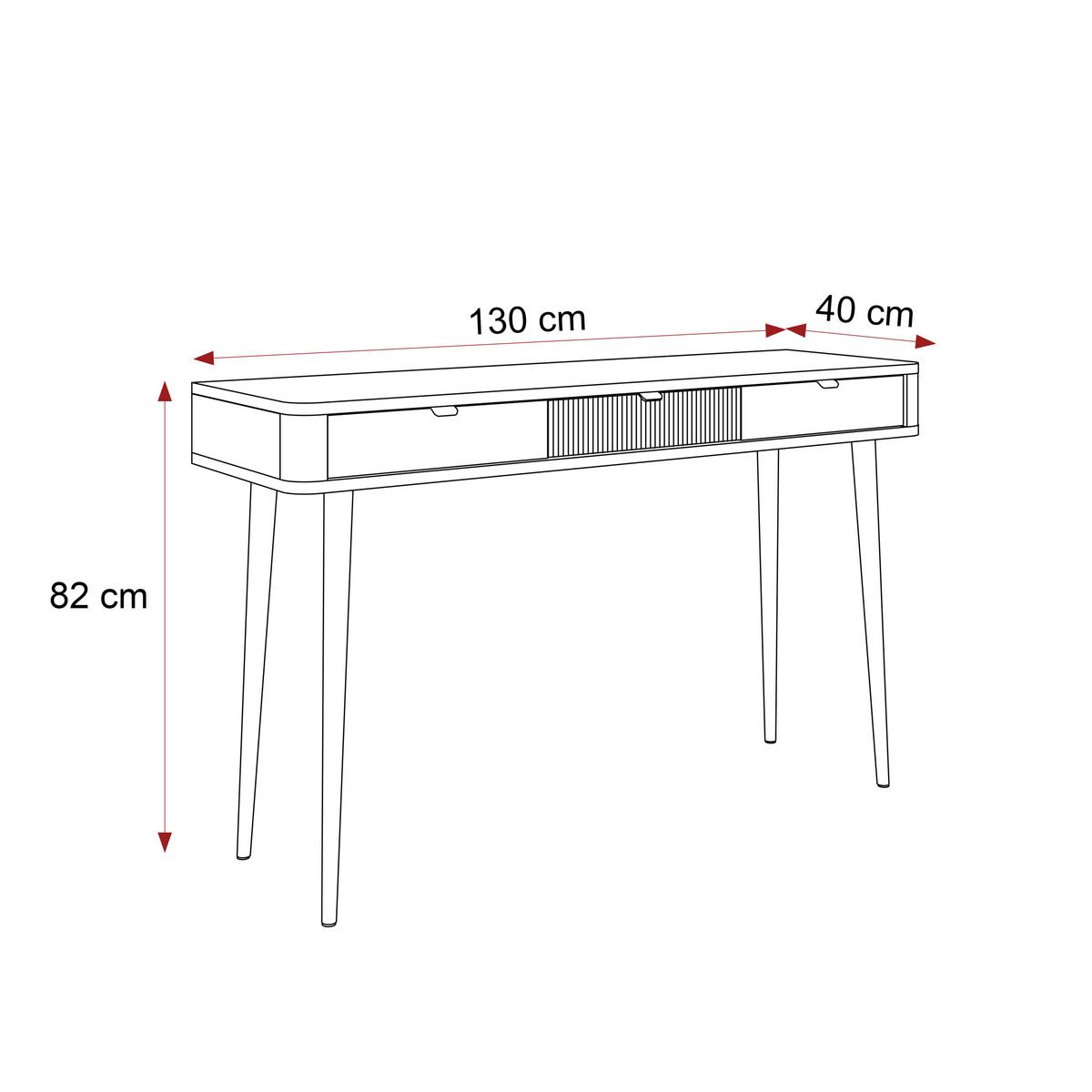 SCHMINKTISCH Konsole NAVANI 130 cm mit Schubladen Kaschmir Nuss - Kaschmir/Nussbaumfarben, Holzwerkstoff (40/130/82cm) - Idohome