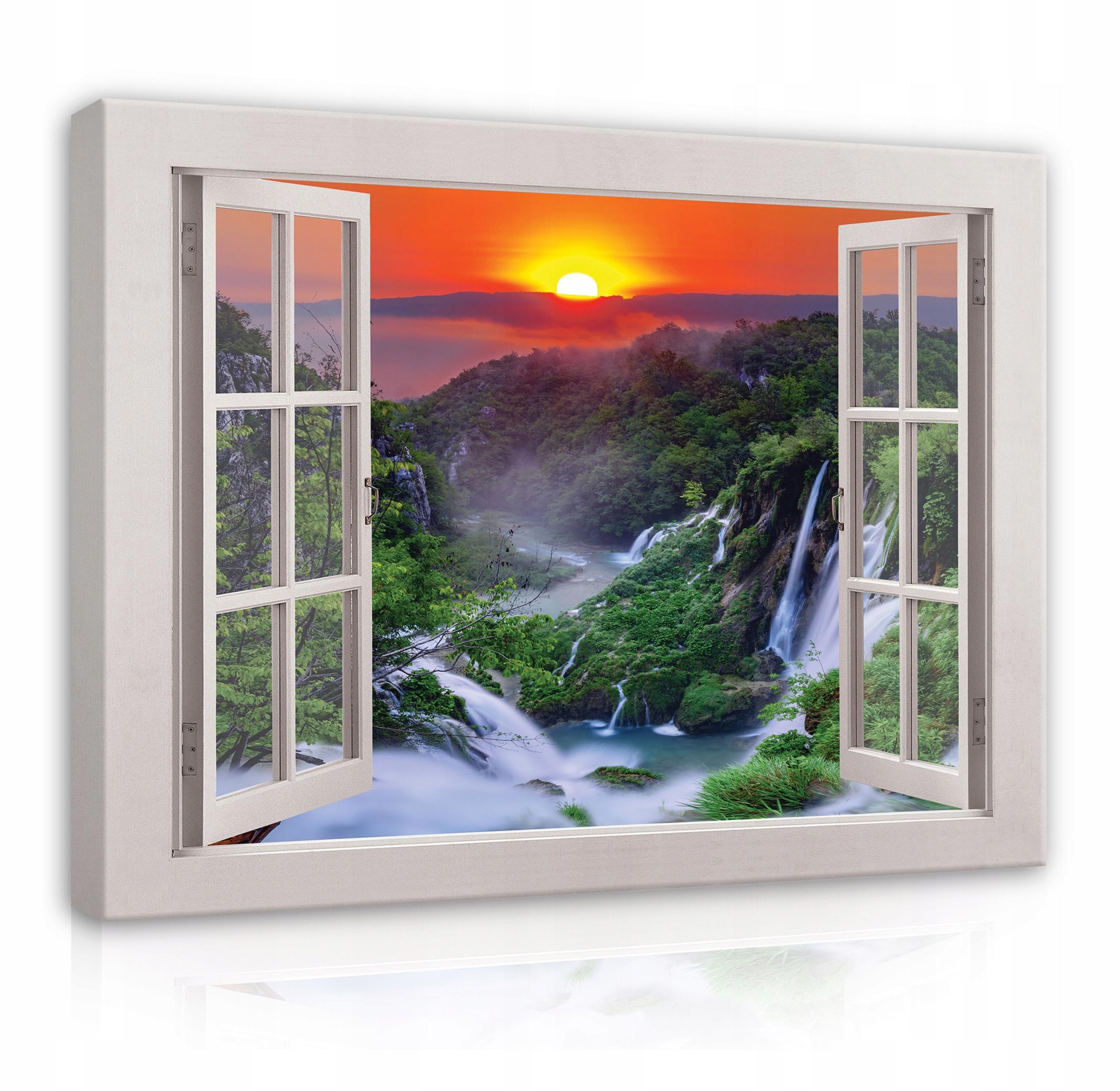 BILDER auf Leinwand Wasserfall Natur Modern 120x80 - Multicolor, Holzwerkstoff (120/80cm) - Wallarena