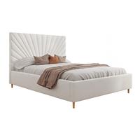 POLSTERBETT SUNNY 160x200 cm Madryt 920, 34 Holzlatten, Kopfteil 131 cm - Weiß, Textil (160/200cm) - Lookway