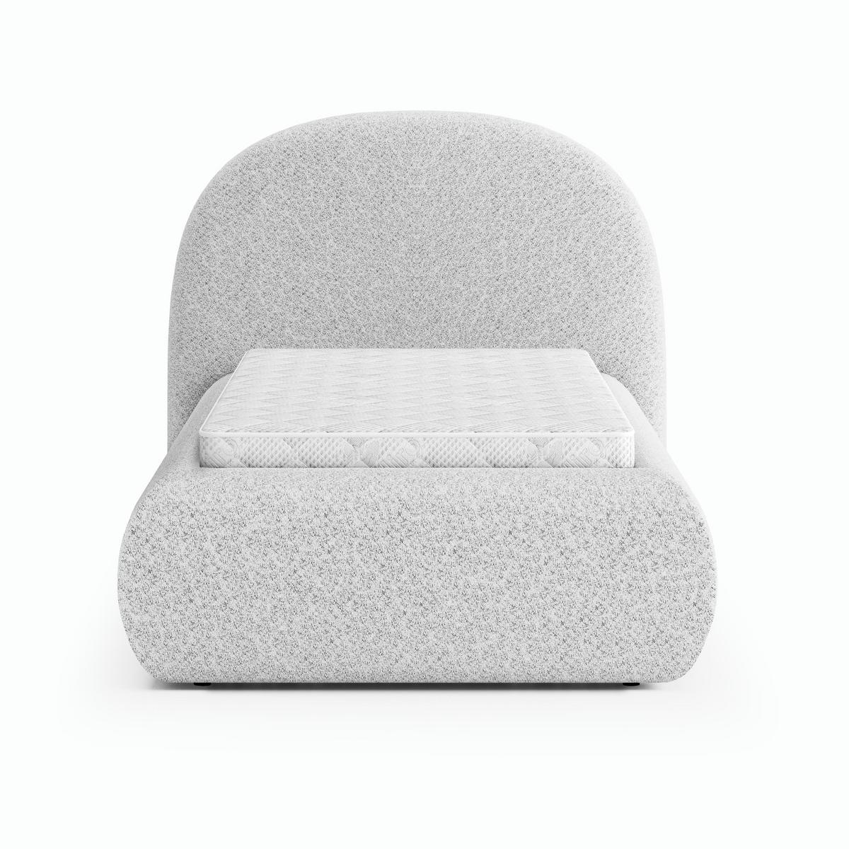 POLSTERBETT Motti 90x200, Einzelbett mit Bettkasten und Schaumstoffmatratze 10 cm, Hellgrau - Hellgrau, Holzwerkstoff (90/200cm) - Beautysofa