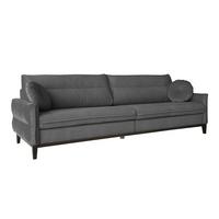 SOFA 3-SITZER Belweder Velours grau - Wengefarben/Grau, Holz/Textil (268/95/94cm) - Beautysofa