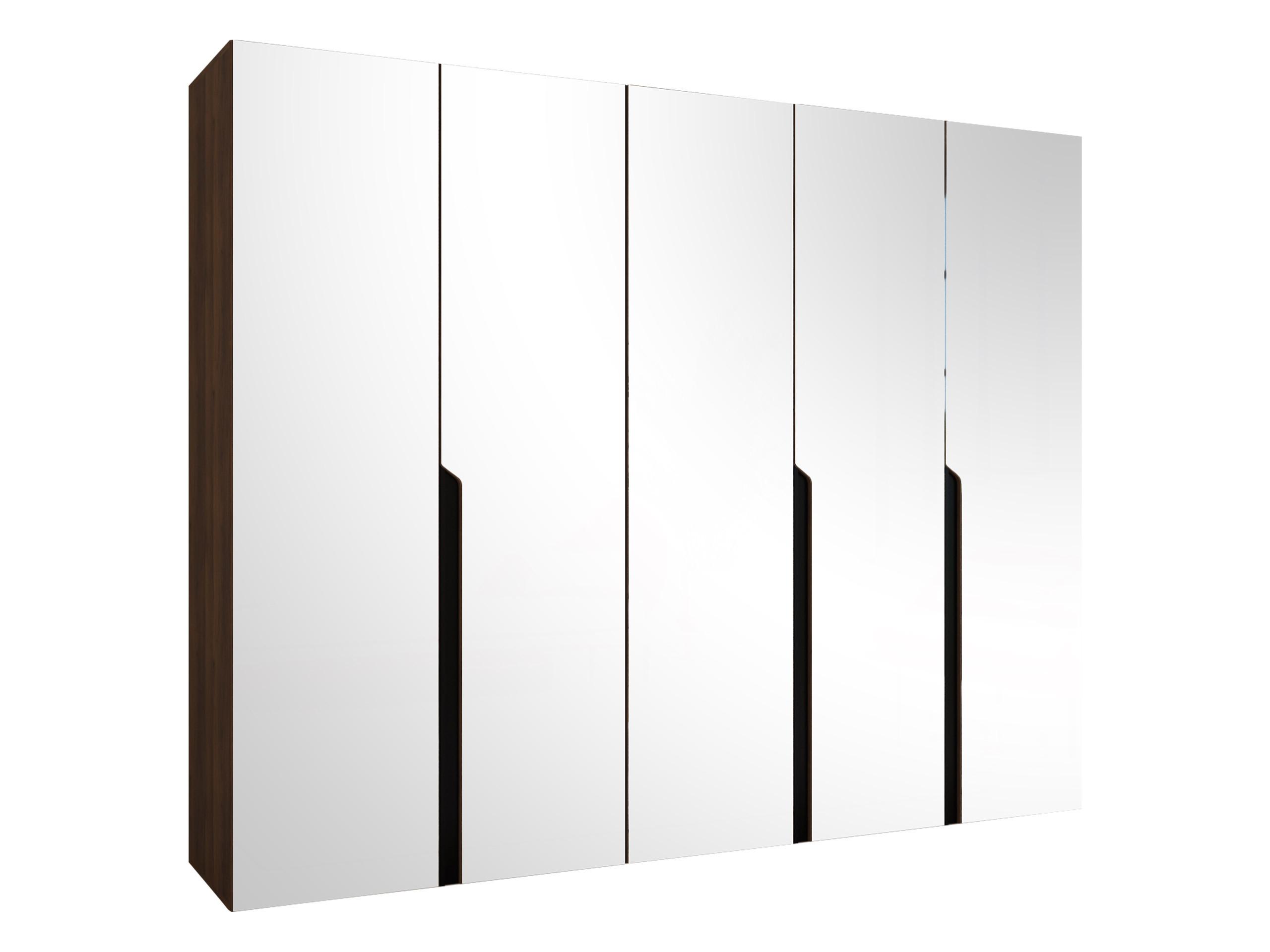 DREHTÜRENSCHRANK Mila III 250 - Nussbaumfarben/Schwarz, Holzwerkstoff/Kunststoff (250/202/52cm) - MIRJAN24