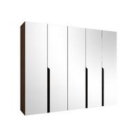 DREHTÜRENSCHRANK Mila III 250 - Nussbaumfarben/Schwarz, Holzwerkstoff/Kunststoff (250/202/52cm) - MIRJAN24