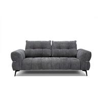 SOFA SALVINI 3-Sitzer, graphitfarben - Graphitfarben/Schwarz, Holzwerkstoff/Textil (176/88/99cm) - Wozimo