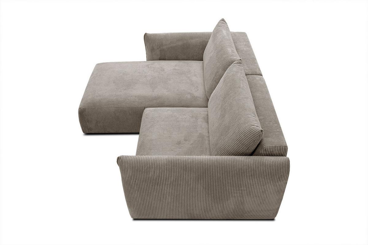 ECKSOFA TAUER 3-Sitzer, taupe - Taupe/Schwarz, Holzwerkstoff/Kunststoff (173/206cm) - Wozimo