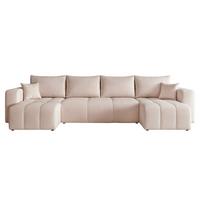 WOHNLANDSCHAFT Leros Schlaffunktion - Beige, Holzwerkstoff/Textil (318/79/145cm) - Fun Möbel