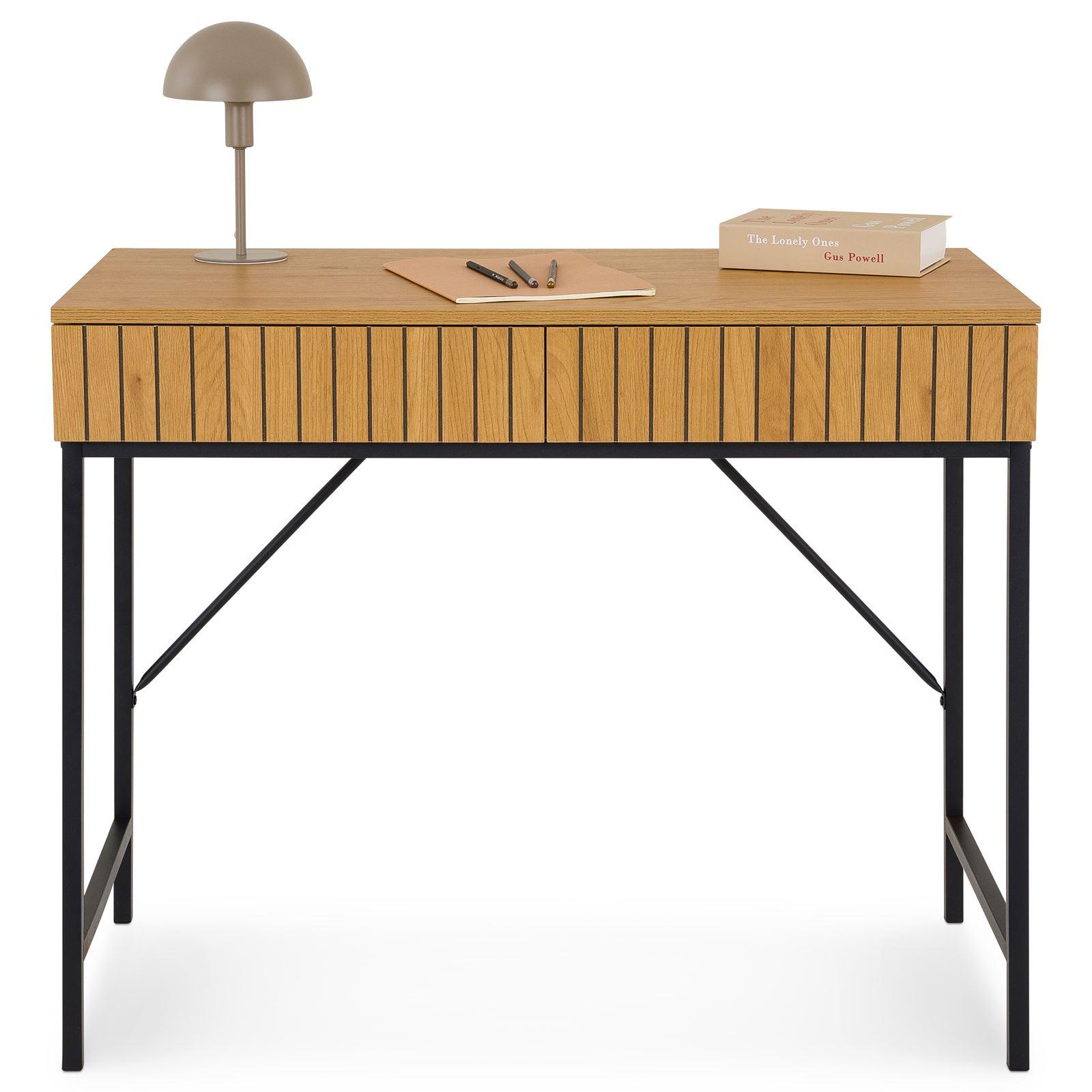 SCHREIBTISCH PALE - Schwarz, Holzwerkstoff/Metall (48/95/76cm) - IDIMEX