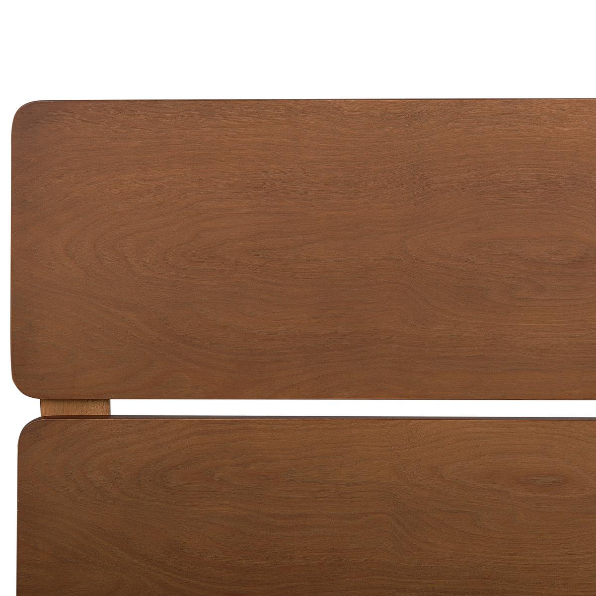 BETT mit Lattenrost 140/200 cm Gummibaumholz Dunkelbraun Boisset - Dunkelbraun, Holz (140/200cm) - Beliani